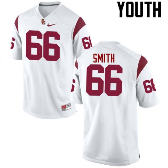 White Cole Smith #66 Trojans Youth Official NCAA Football Jersey -Hot Sale