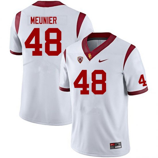 White Daniel Meunier #48 Trojans Men Official University Football Jersey -Hot Sale