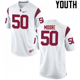 White Grant Moore #50 Trojans Youth Official NCAA Football Jersey -Hot Sale