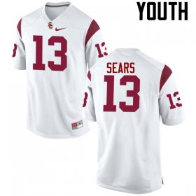 White Jack Sears #13 Trojans Youth Official University Football Jersey -Hot Sale