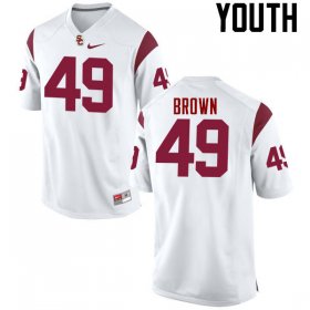 White Michael Brown #49 Trojans Youth Official University Football Jersey -Hot Sale