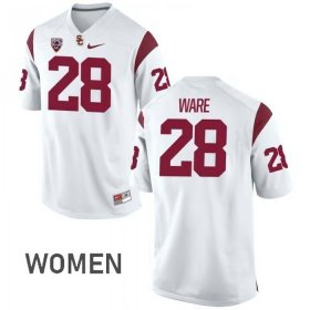 White Aca'Cedric Ware #28 Trojans Women Fashion College Football Jersey -Hot Sale