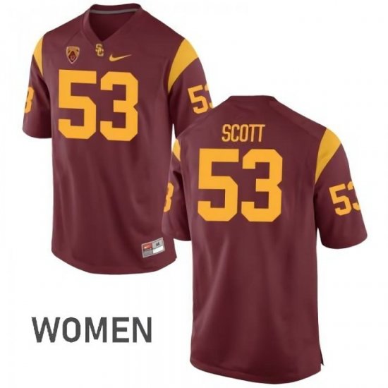 Cardinal Kevin Scott #53 Trojans Women Alumni NCAA Football Jersey -Hot Sale