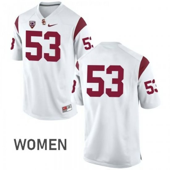 White Kevin Scott #53 Trojans Women Fashion College Football Jersey -Hot Sale