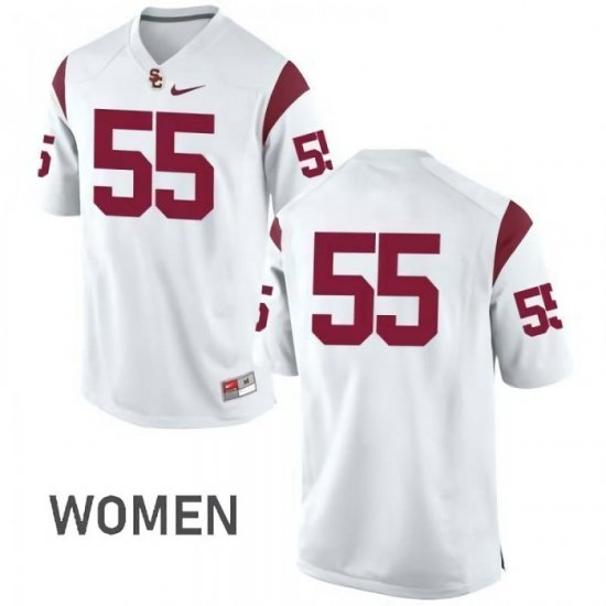 White Junior Seau #55 Trojans Women Fashion University Football Jersey -Hot Sale